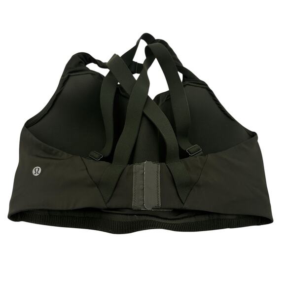Lululemon Dark Green Halter Strappy Energy High Impact Sports Bra Size 38DD - Picture 3 of 6